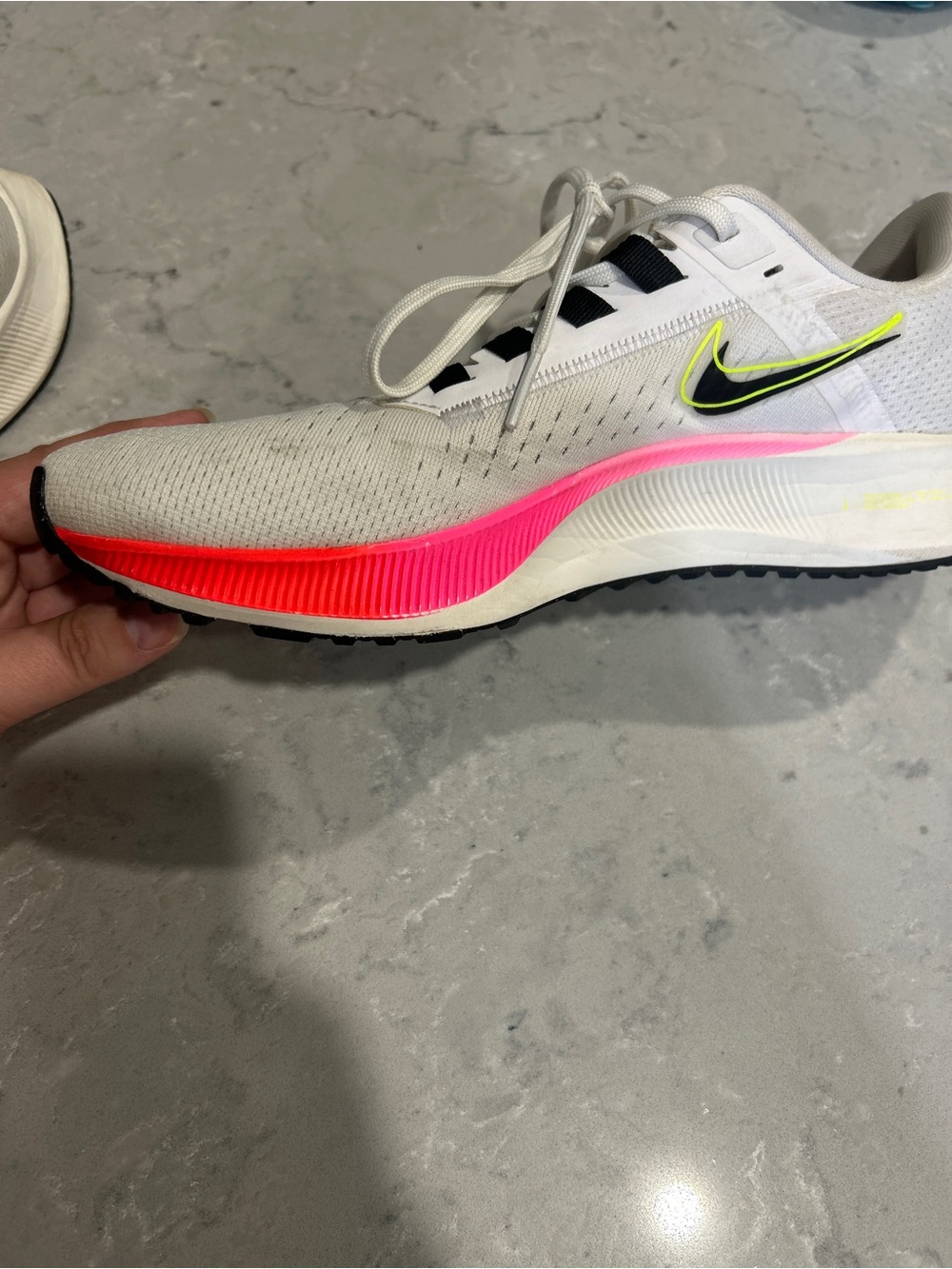 Nike Women's Air Zoom Pegasus 38 White & Pink Running Shoes- Size 9.5 - Picture 7 of 10